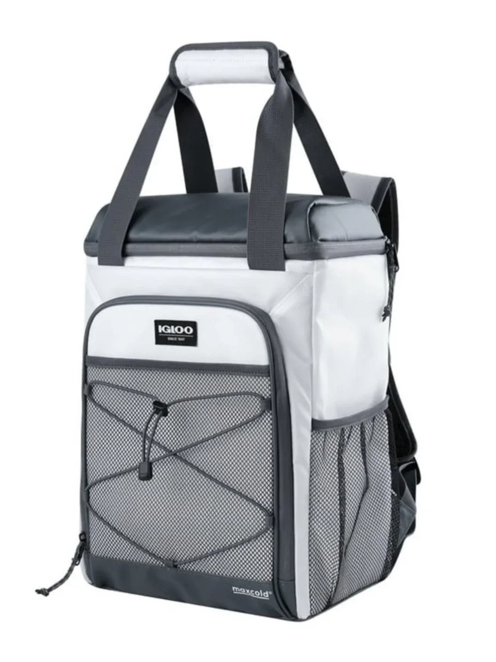 NWT Igloo Marine MaxCold 28 Can Backpack Cooler Soft Insulated White and Grey
